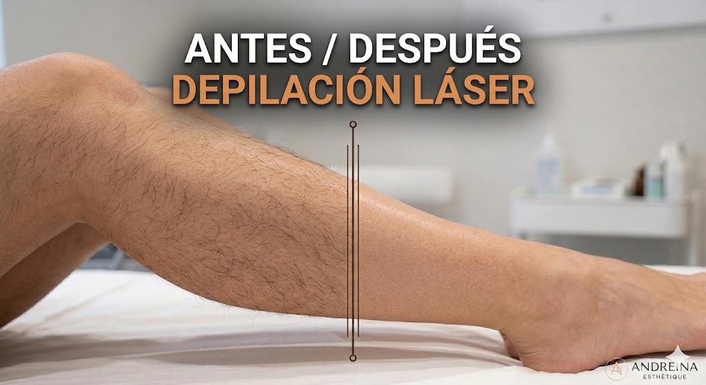 resultados depilación láser Montreal antes y después reducción vello