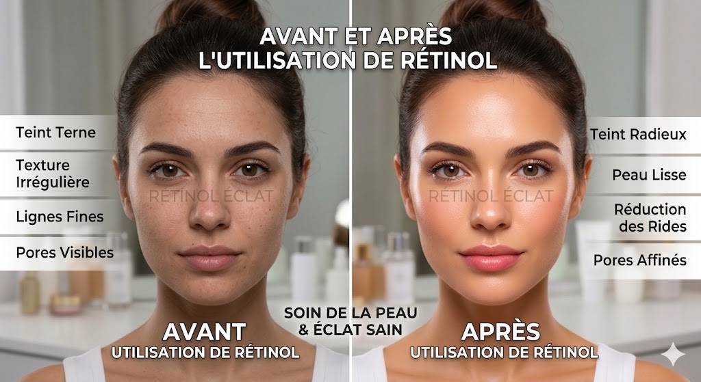 bienfaits rétinol soin de la peau peau lumineuse anti âge éclat visage